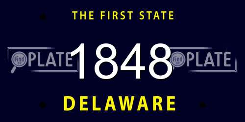 1848 Delaware License Plate