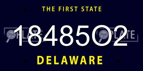 18485O2 Delaware License Plate