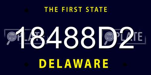 18488D2 Delaware License Plate