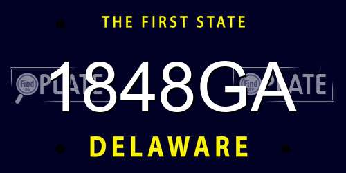 1848GA Delaware License Plate