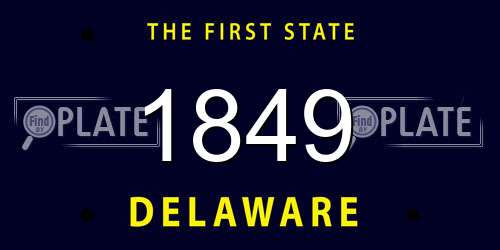 1849 Delaware License Plate