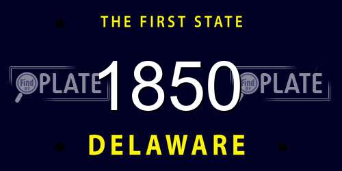 1850 Delaware License Plate
