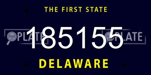 185155 Delaware License Plate