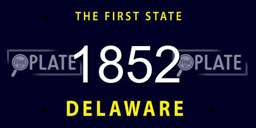 1852 Delaware License Plate