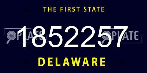 1852257 Delaware License Plate