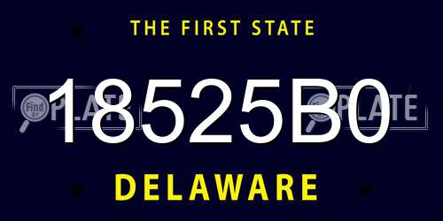 18525B0 Delaware License Plate