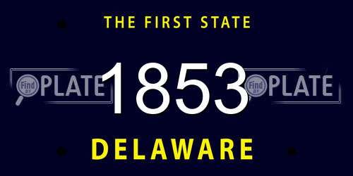 1853 Delaware License Plate