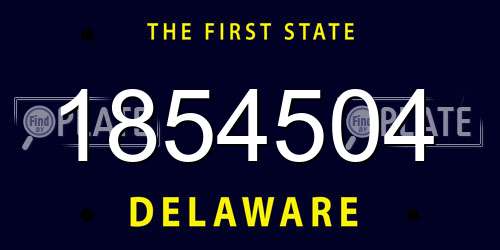 1854504 Delaware License Plate