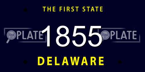 1855 Delaware License Plate