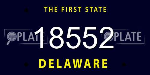 18552 Delaware License Plate