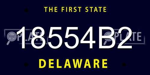 18554B2 Delaware License Plate