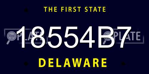18554B7 Delaware License Plate