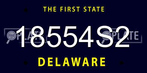 18554S2 Delaware License Plate