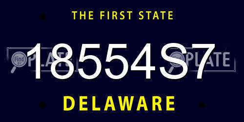 18554S7 Delaware License Plate
