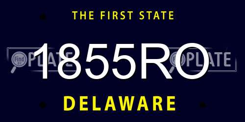 1855RO Delaware License Plate