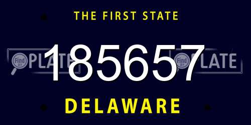 185657 Delaware License Plate