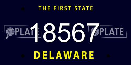 18567 Delaware License Plate