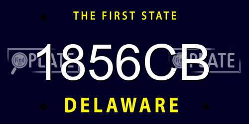 1856CB Delaware License Plate