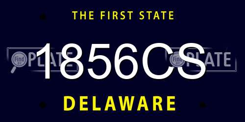 1856CS Delaware License Plate
