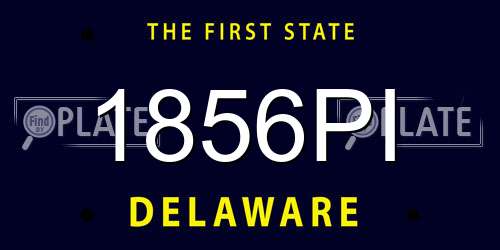 1856PI Delaware License Plate