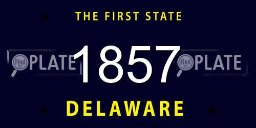 1857 Delaware License Plate