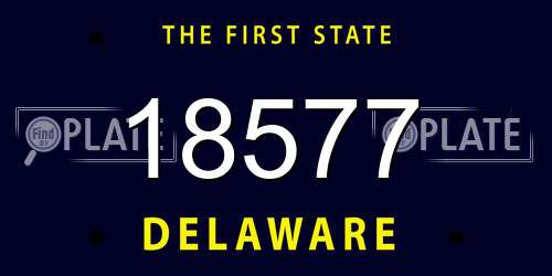 18577 Delaware License Plate