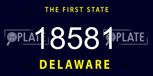 18581 Delaware License Plate