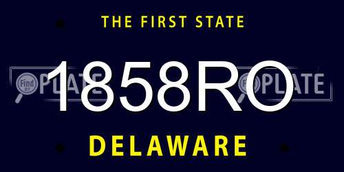 1858RO Delaware License Plate