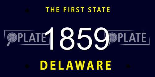 1859 Delaware License Plate