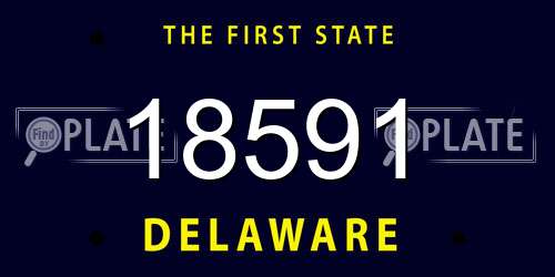 18591 Delaware License Plate