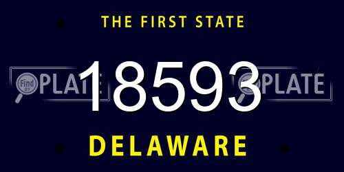 18593 Delaware License Plate