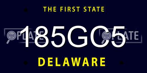 185GC5 Delaware License Plate