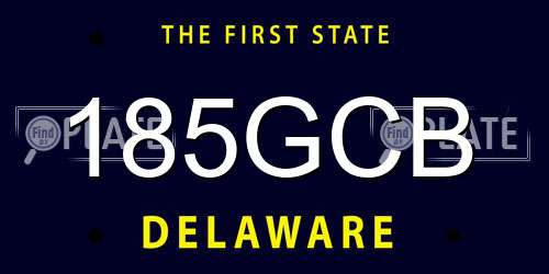 185GCB Delaware License Plate