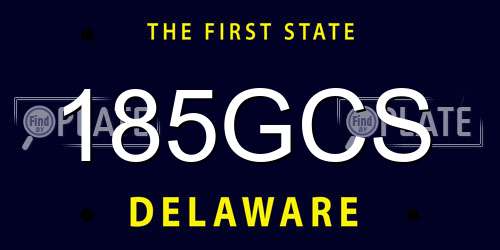 185GCS Delaware License Plate