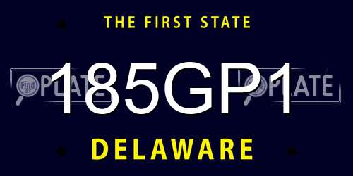 185GP1 Delaware License Plate