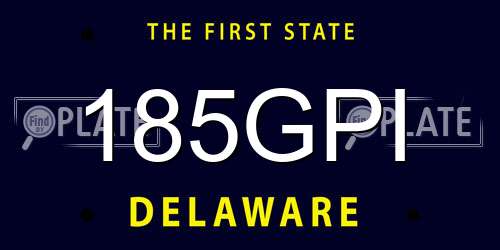 185GPI Delaware License Plate