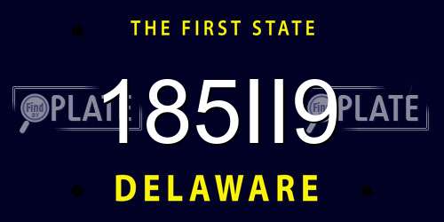 185II9 Delaware License Plate