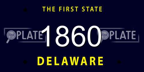 1860 Delaware License Plate