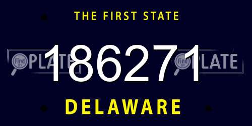 186271 Delaware License Plate