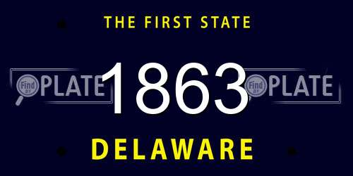 1863 Delaware License Plate