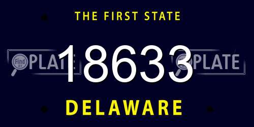 18633 Delaware License Plate