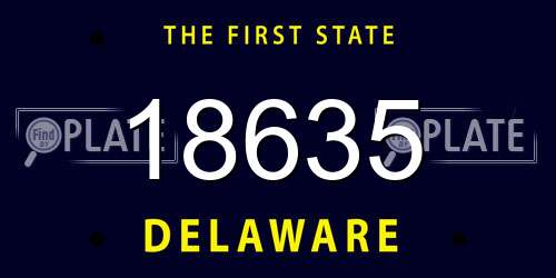 18635 Delaware License Plate