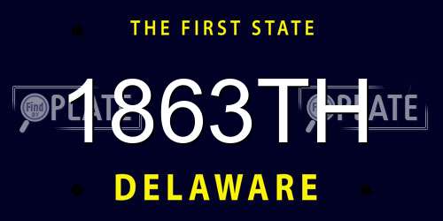 1863TH Delaware License Plate