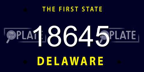 18645 Delaware License Plate