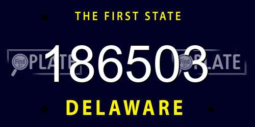 186503 Delaware License Plate