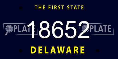 18652 Delaware License Plate