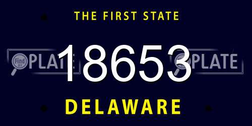 18653 Delaware License Plate