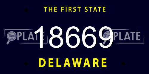 18669 Delaware License Plate