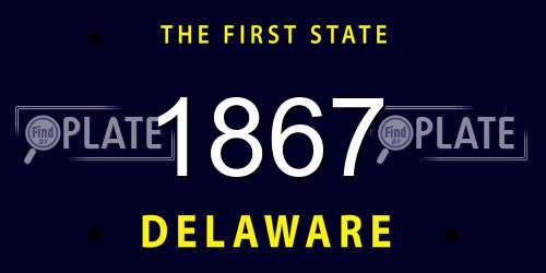 1867 Delaware License Plate