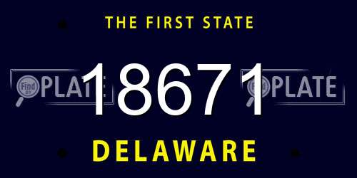 18671 Delaware License Plate